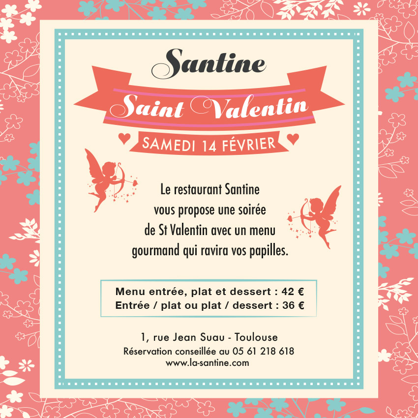 Menu St Valentin, samedi 14 février 2026